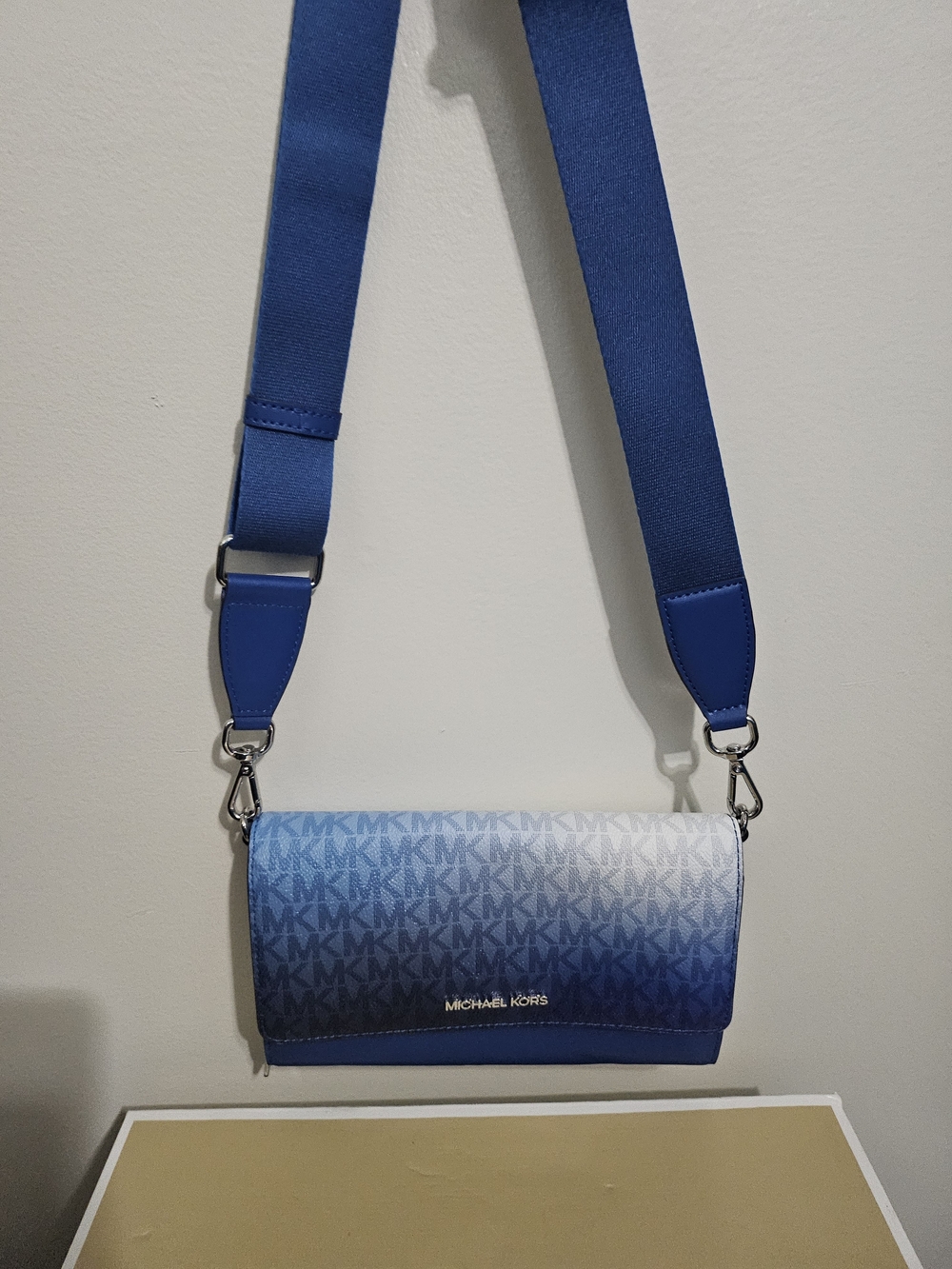 Michael Kors Blue Ombre Logo Crossbody Bag